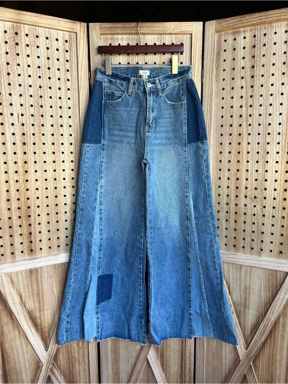Wide-Leg Denim Jeans - Blue